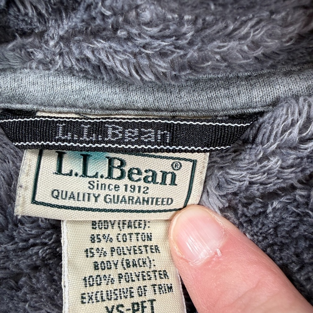LL Bean Quilted Fleece Lined Jacket Sz XS Petite Full Zip Outdoor Hike Camp Cozy - Picture 8 of 10